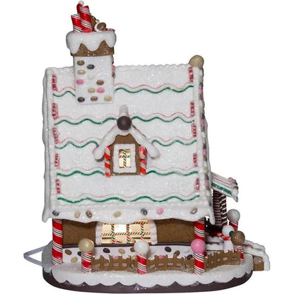 Kurt Adler 12" Lighted Christmas Gingerbread House - - Christmas Decor