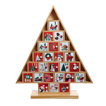 Kurt Adler 15-Inch Wooden Tree Advent Calendar - - Christmas Décor