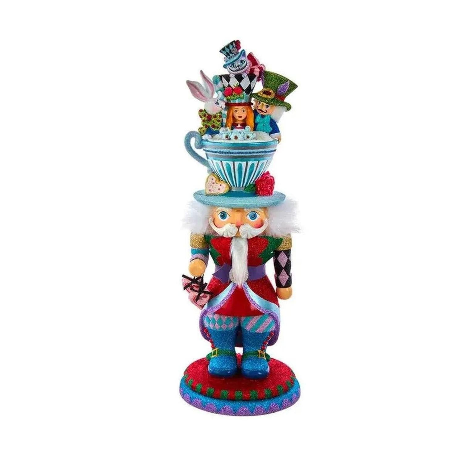 Kurt Adler 18" Hollywood Nutcrackers™ Alice Teacup Hat Nutcracker- Michelle's aDOORable Creations- {{Product type}}
