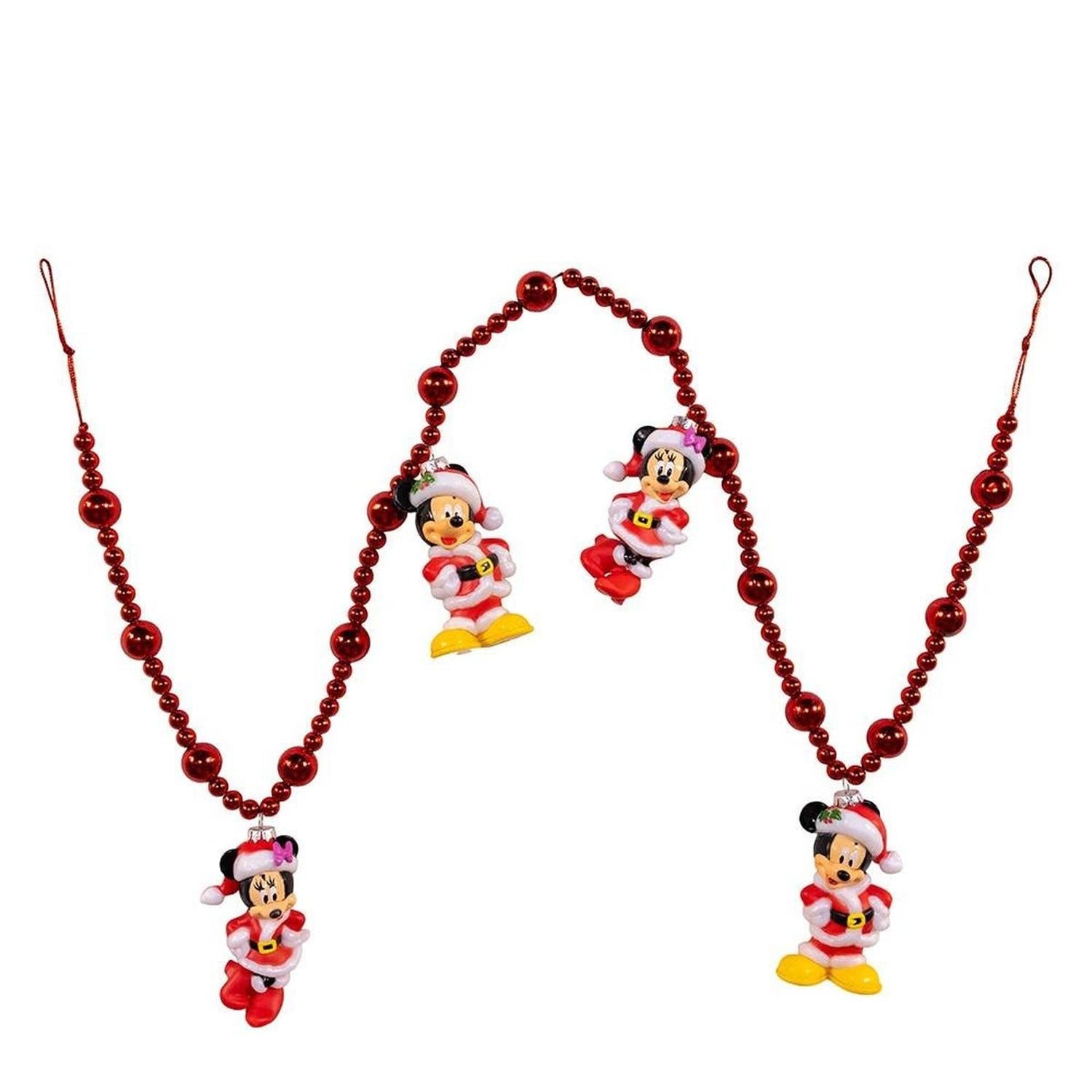 Kurt Adler 4-Foot Mickey and Minnie Lighted Garland - - Christmas Decor