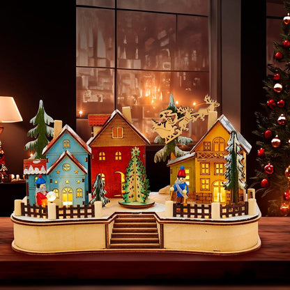Kurt Adler 7.08-Inch Village Musical LED House with Motion - - Christmas Decor
