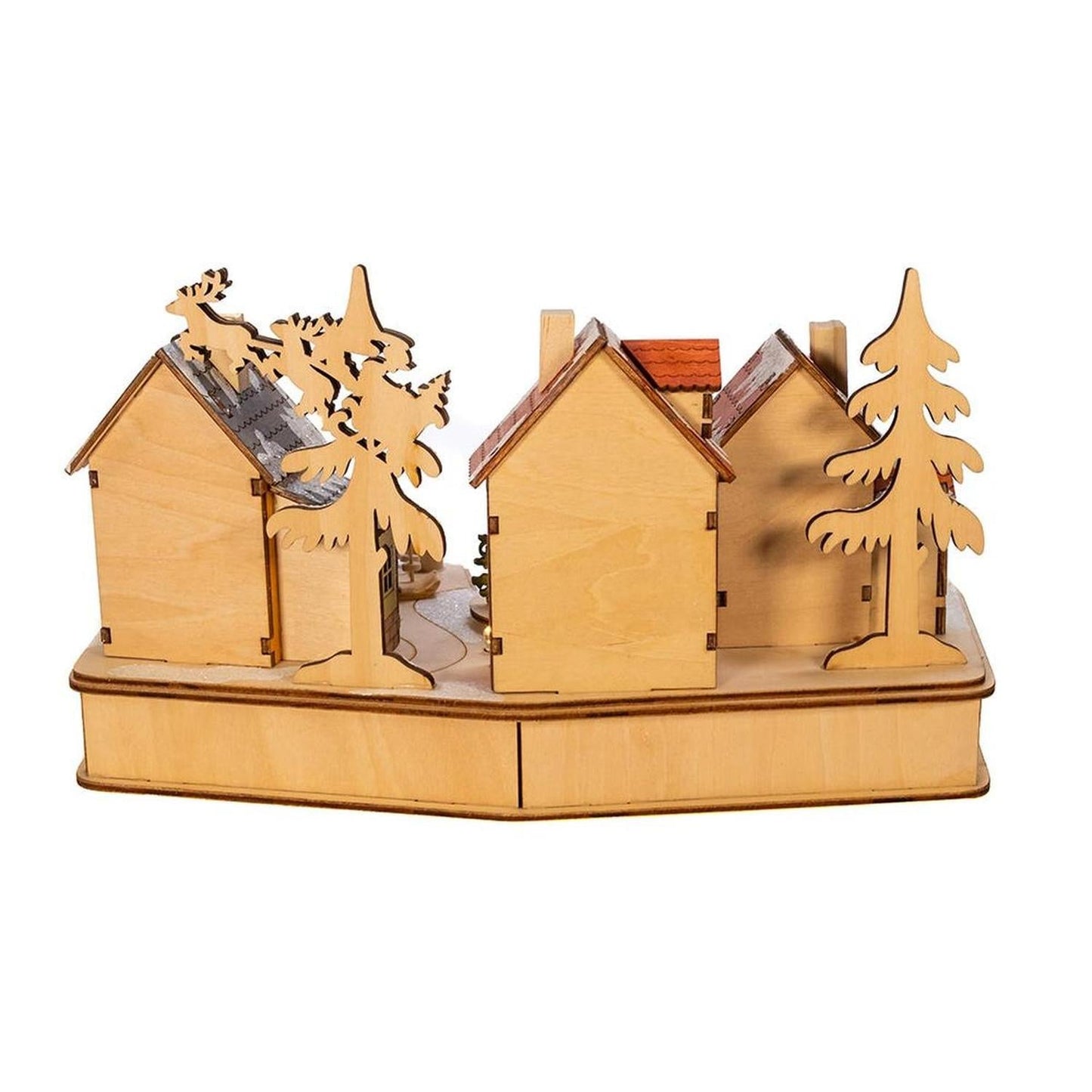 Kurt Adler 7.08-Inch Village Musical LED House with Motion - - Christmas Decor