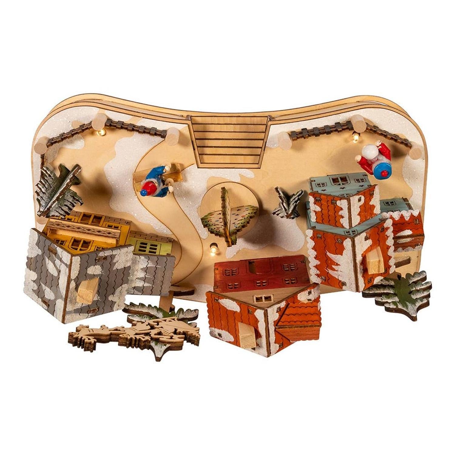 Kurt Adler 7.08-Inch Village Musical LED House with Motion - - Christmas Decor