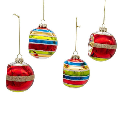 Kurt Adler 75MM Early Years Glass Ornaments, 4 Piece Set - - Holiday Ornaments