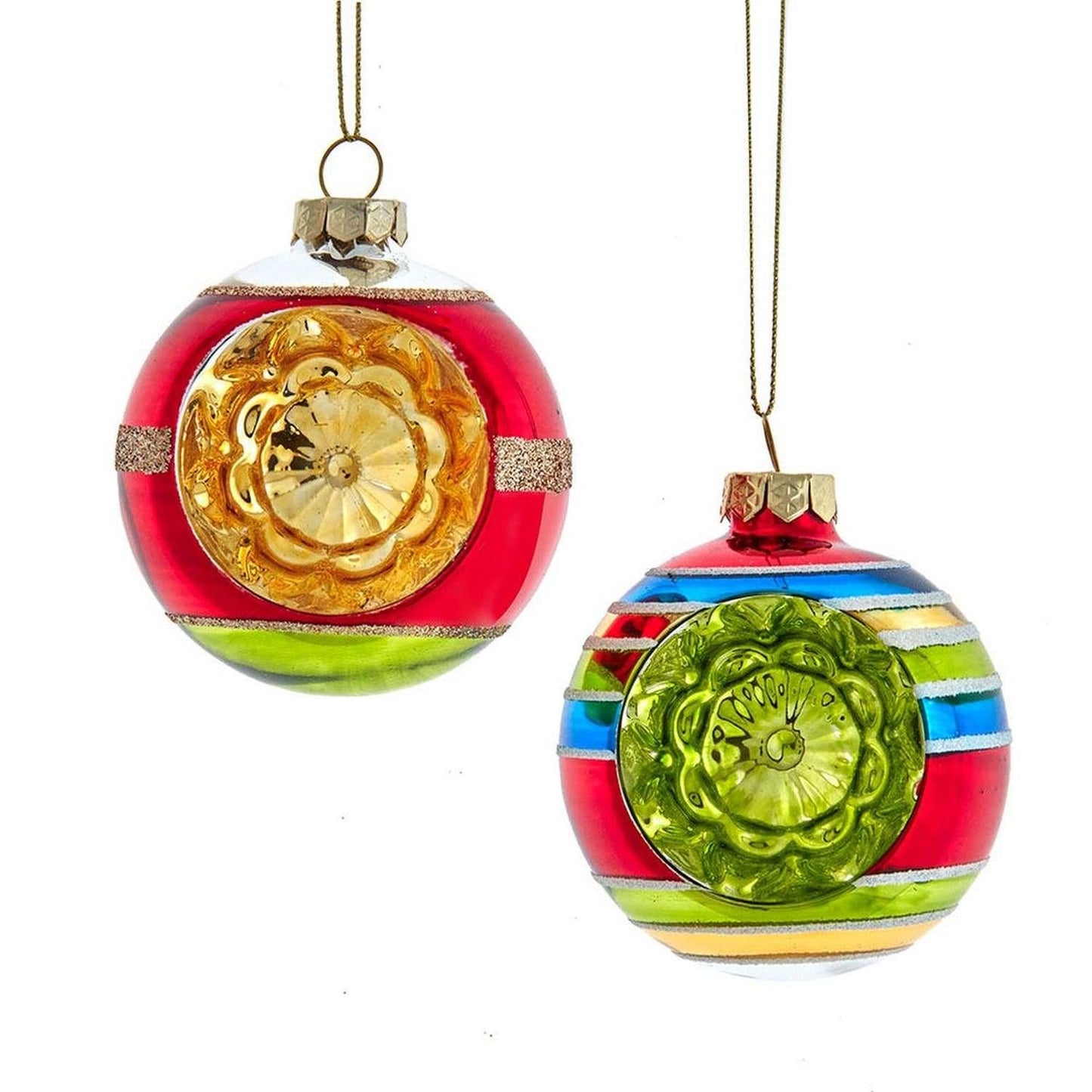 Kurt Adler 75MM Early Years Glass Ornaments, 4 Piece Set - - Holiday Ornaments