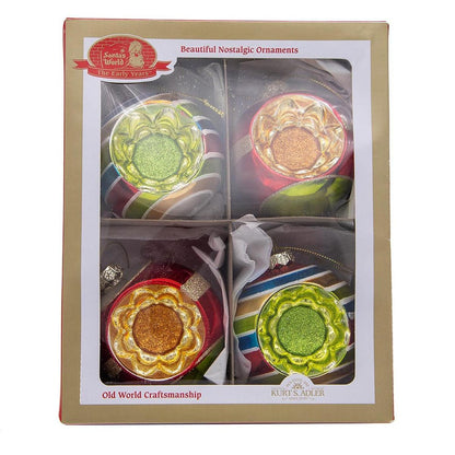Kurt Adler 75MM Early Years Glass Ornaments, 4 Piece Set - - Holiday Ornaments