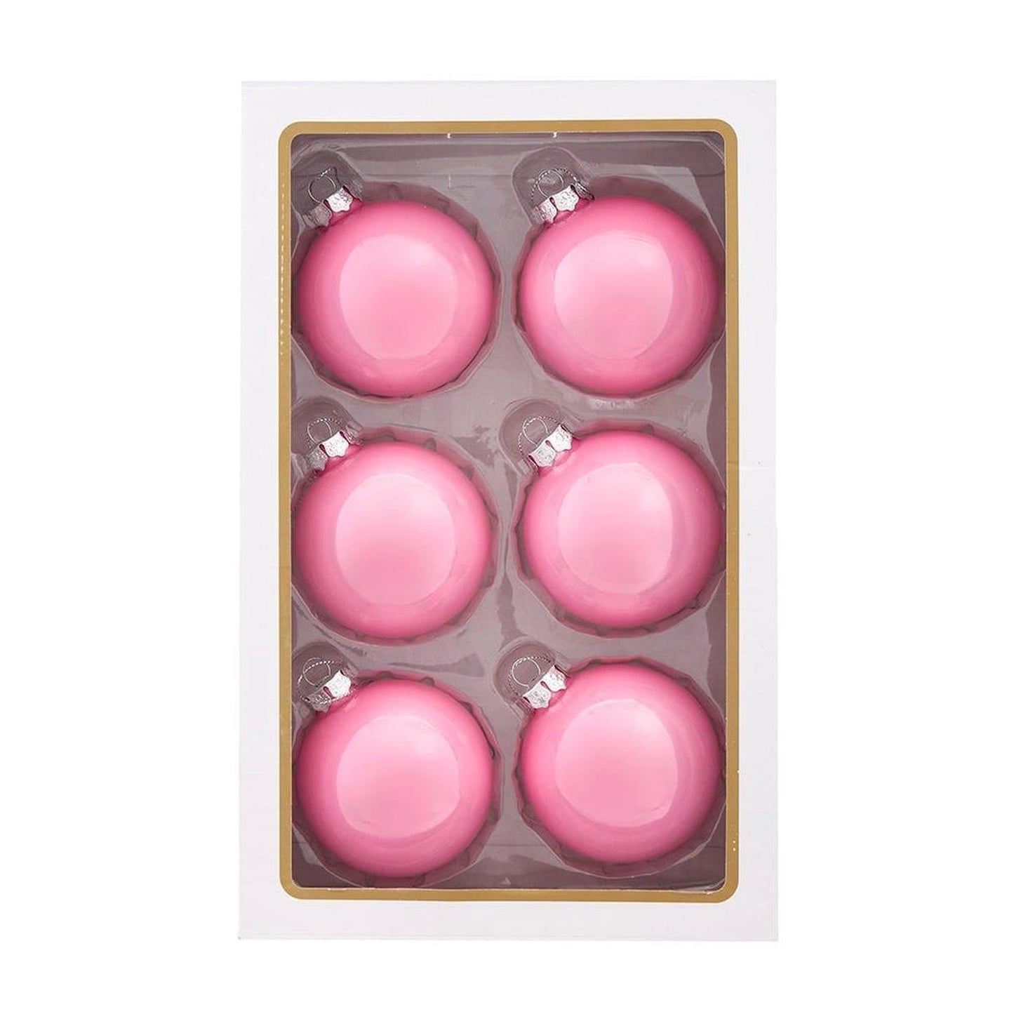 Kurt Adler 80MM Glass Pearlized Pink Ball Ornaments - - Holiday Ornaments