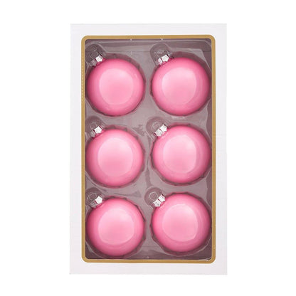 Kurt Adler 80MM Glass Pearlized Pink Ball Ornaments - - Holiday Ornaments