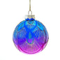Kurt Adler 80MM Glass Purple and Blue Peacock Ball Ornaments, (Set of 6) - - Holiday Ornaments