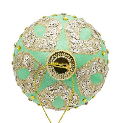 Kurt Adler 80MM Glass Teal and Blue Glass Ornaments, 6-Piece Box - - Holiday Ornaments