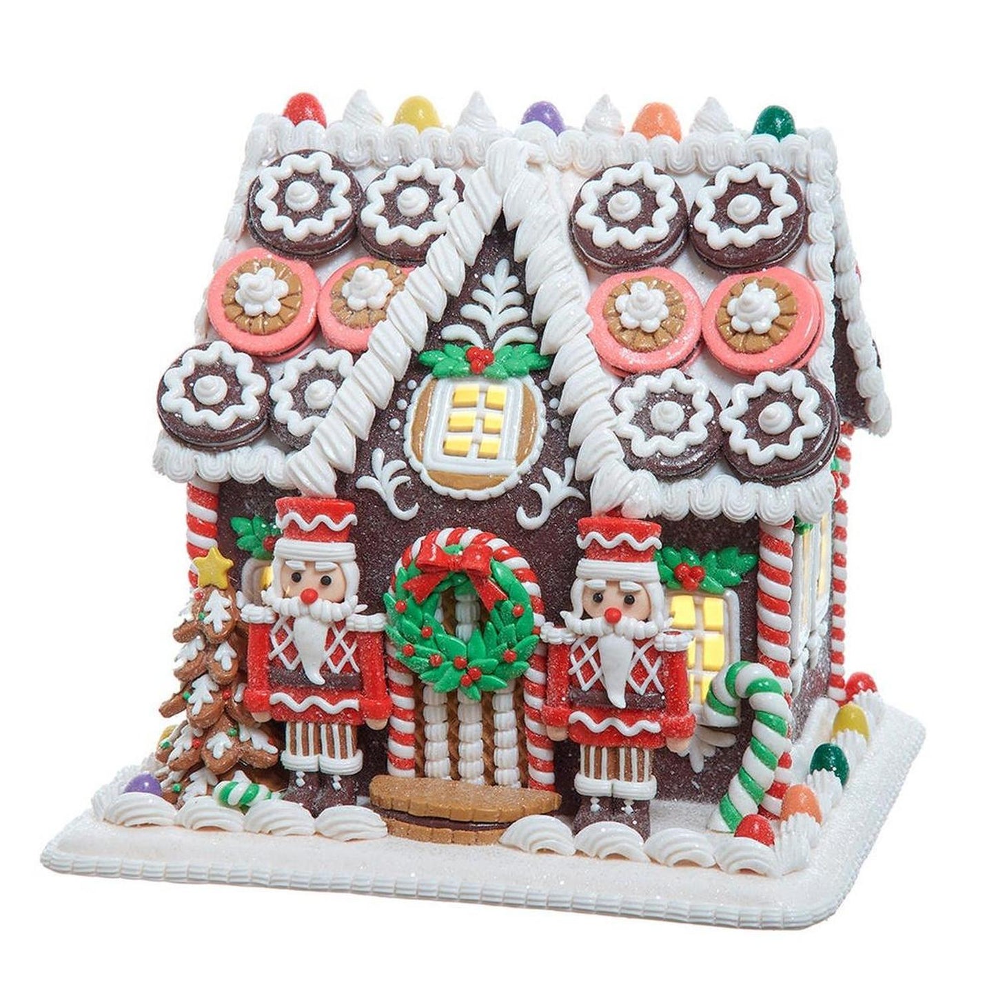 Kurt Adler 9.5-Inch LED Gingerbread Cookie House - - Christmas Décor