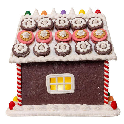 Kurt Adler 9.5-Inch LED Gingerbread Cookie House - - Christmas Décor