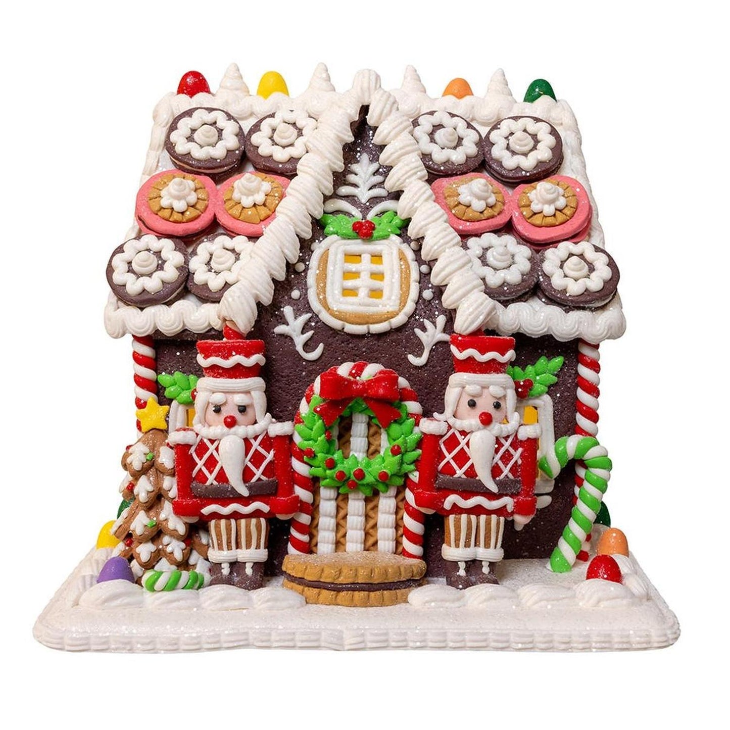 Kurt Adler 9.5-Inch LED Gingerbread Cookie House - - Christmas Décor