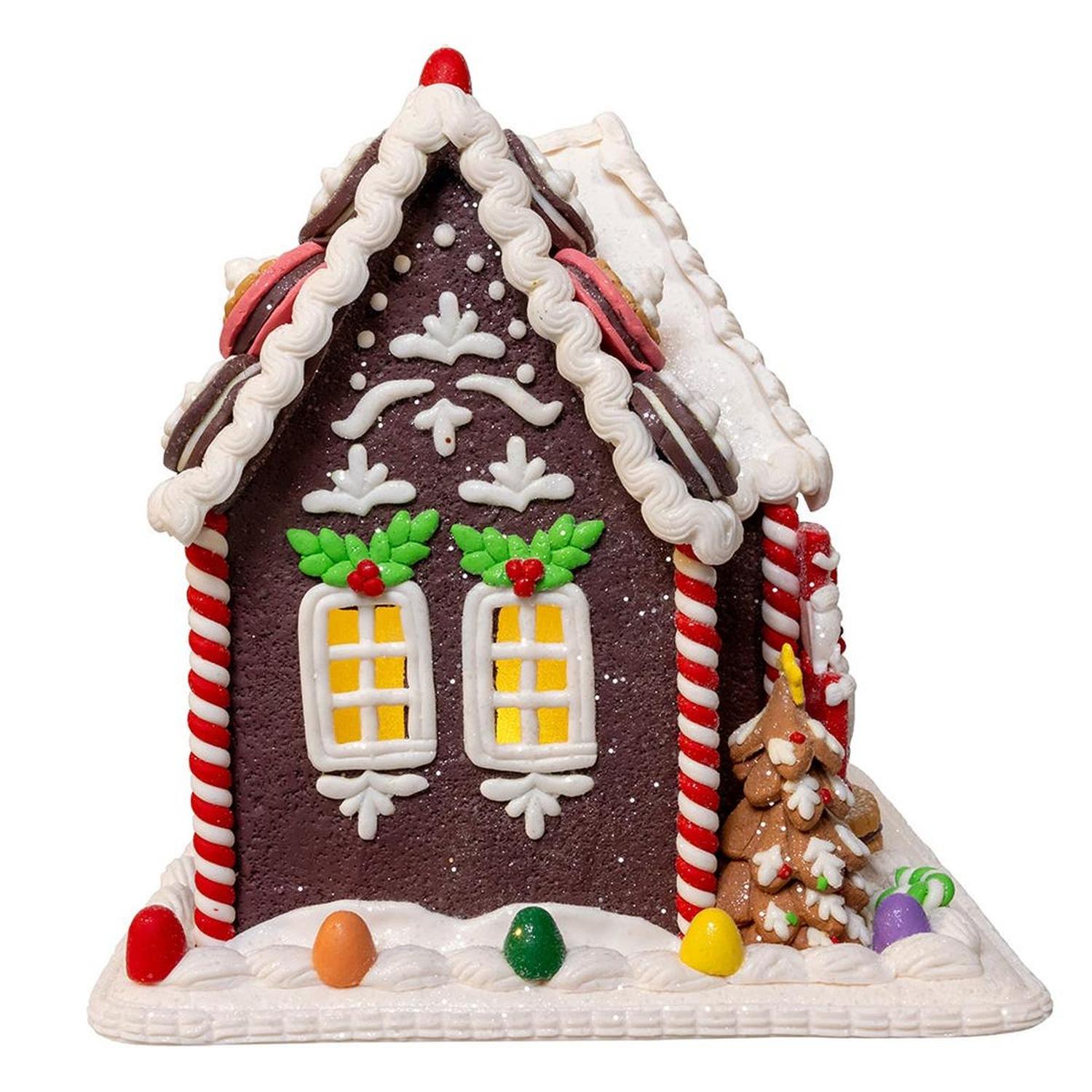 Kurt Adler 9.5-Inch LED Gingerbread Cookie House - Default Title - Christmas Décor