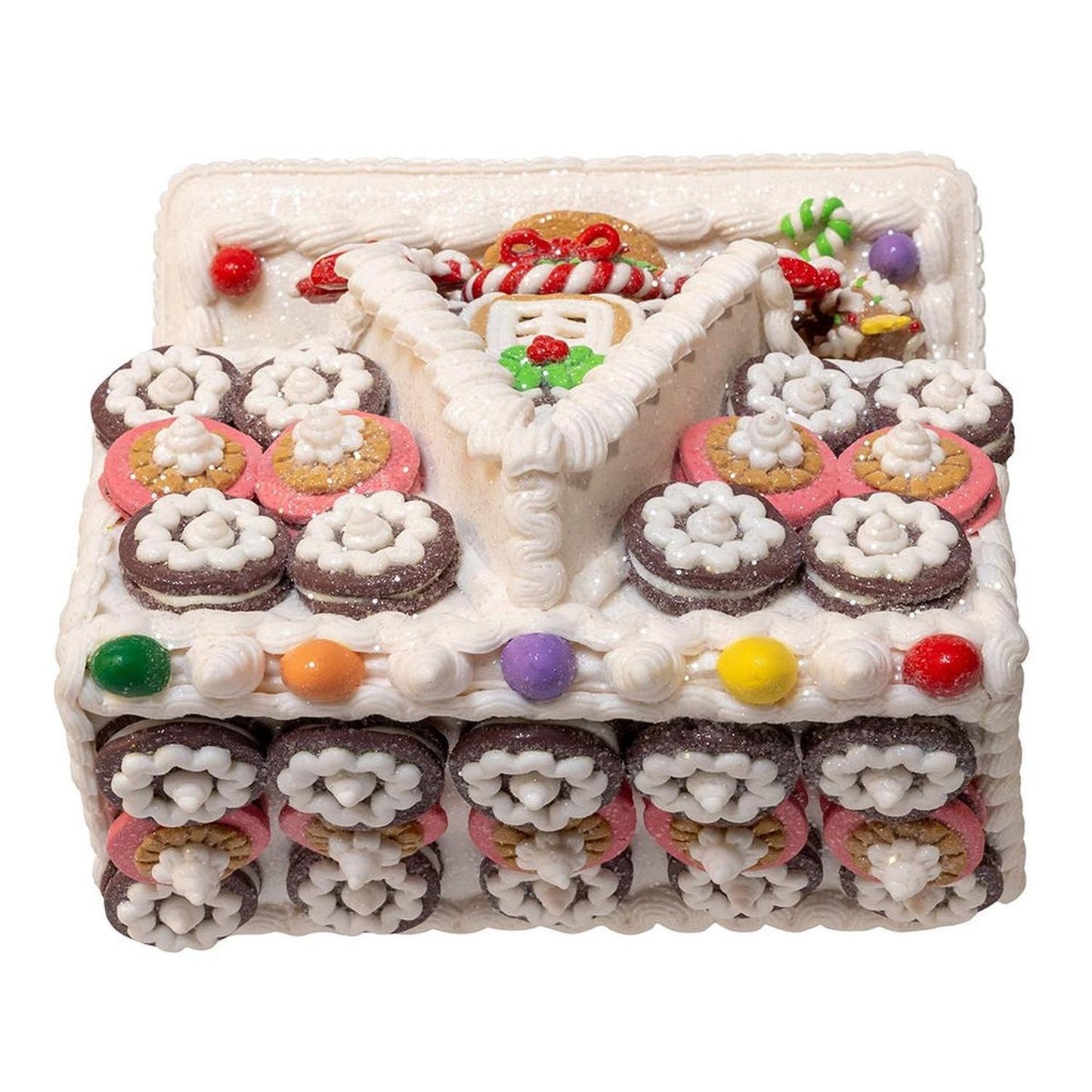 Kurt Adler 9.5-Inch LED Gingerbread Cookie House - - Christmas Décor