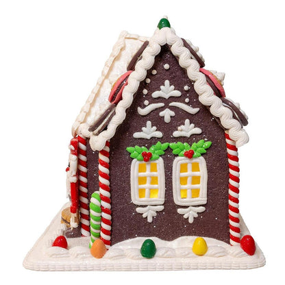 Kurt Adler 9.5-Inch LED Gingerbread Cookie House - - Christmas Décor