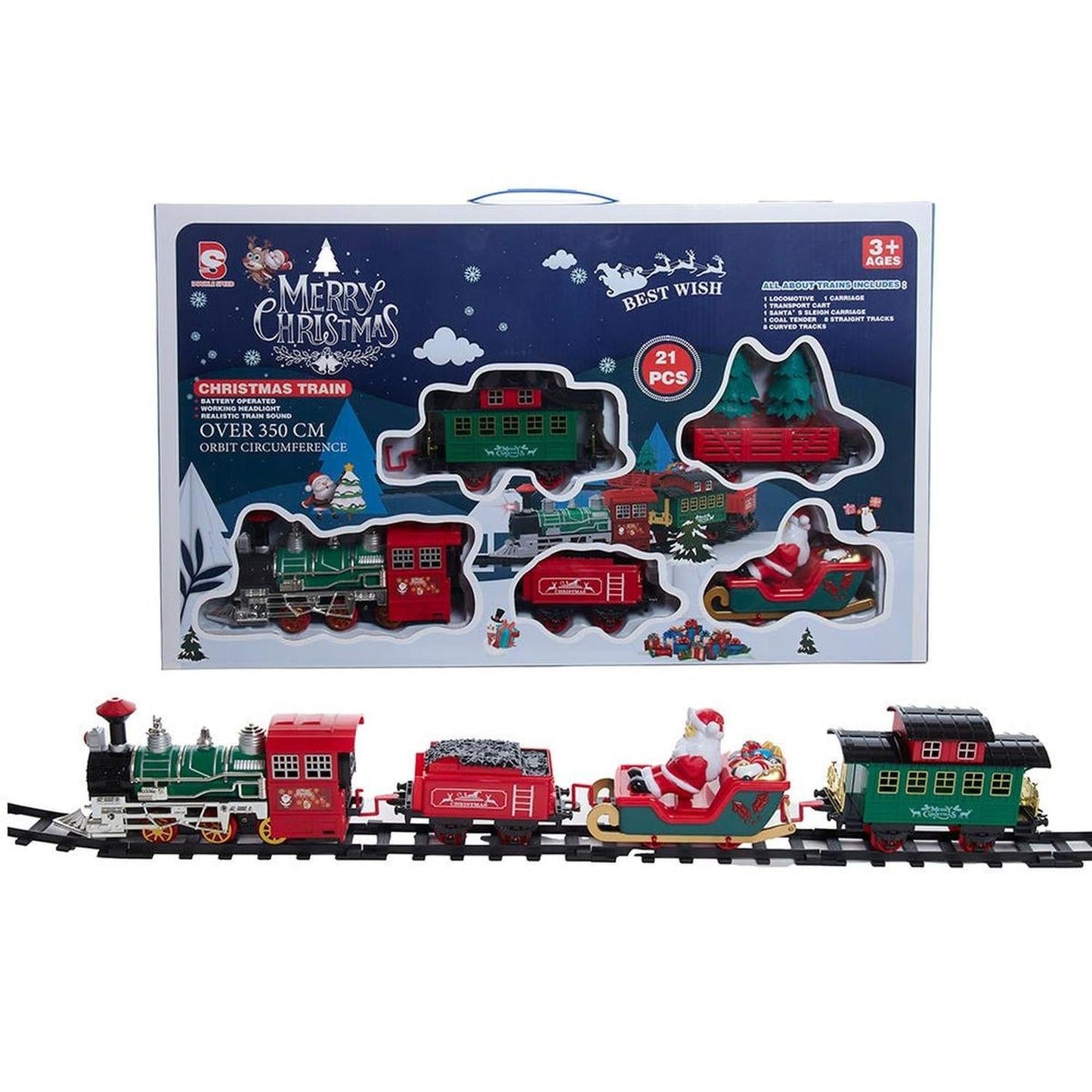 Kurt Adler Musical Train with Tree and Santa Table Piece - - Christmas Decor