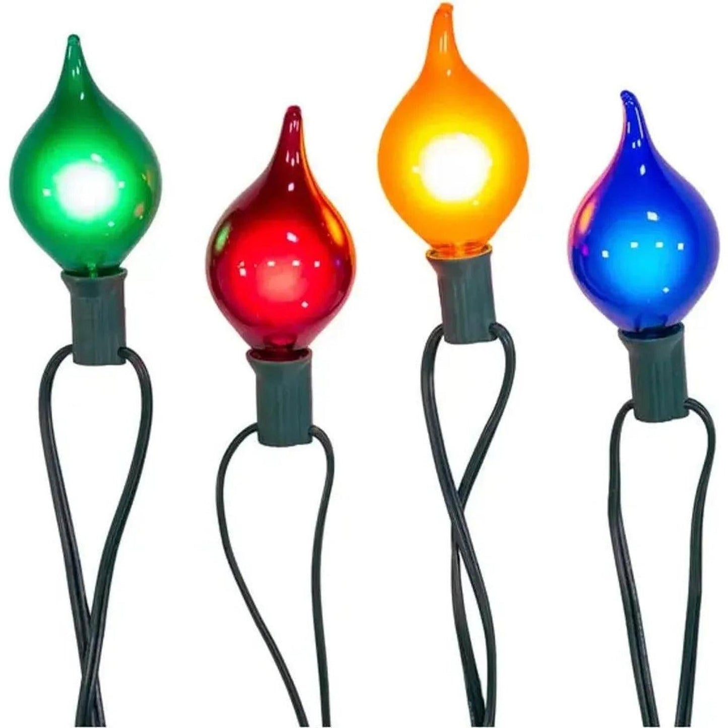 Kurt Adler UL 10-Light G45 Multicolor Teardrop Light Set - - Christmas Lights
