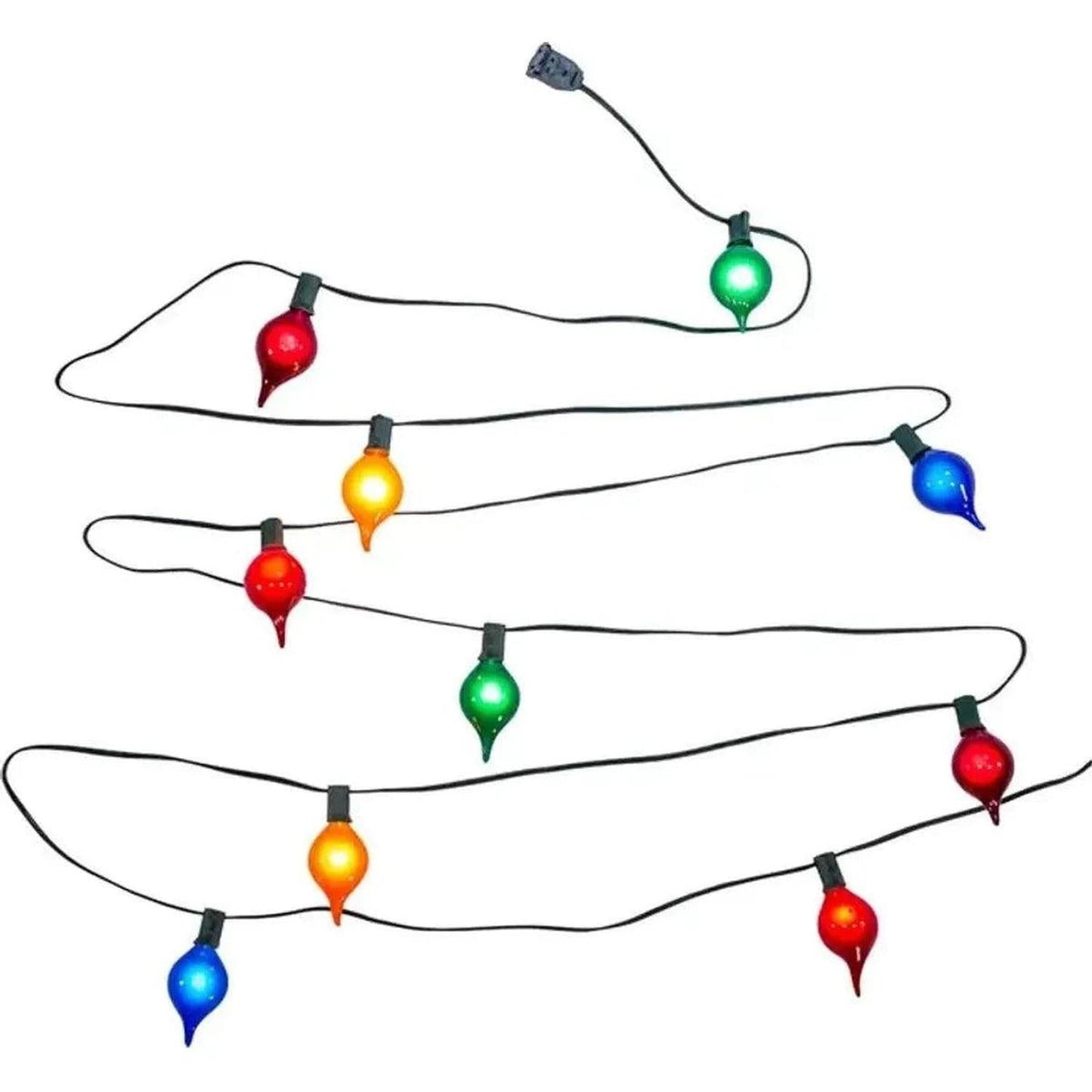 Kurt Adler UL 10-Light G45 Multicolor Teardrop Light Set - - Christmas Lights
