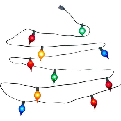 Kurt Adler UL 10-Light G45 Multicolor Teardrop Light Set - - Christmas Lights