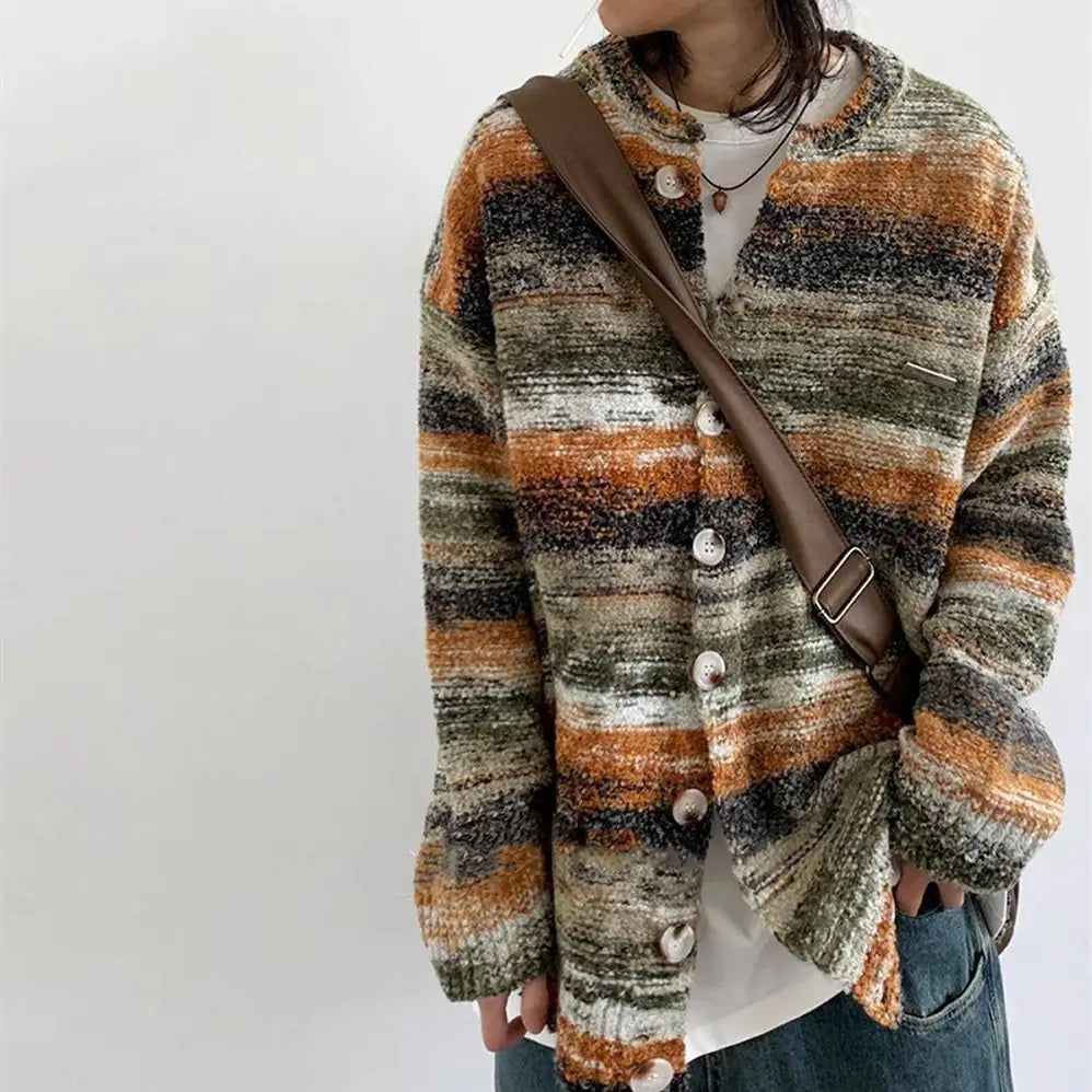 Gradient Knitted Cardigan Sweater Coat - Kia Day Design