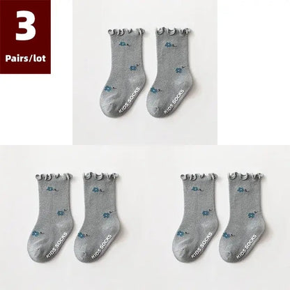 3 Pairs of Anti-Slip Childrens Socks - Kia Day Design