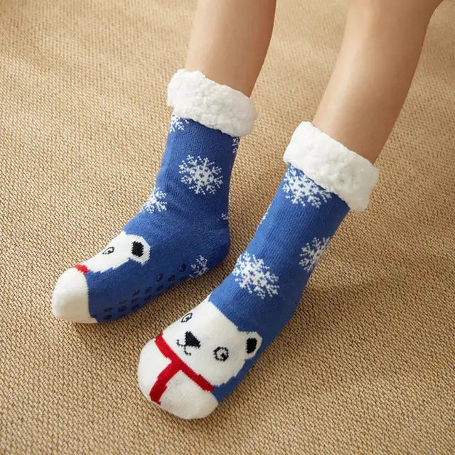 Plush Winter Christmas Socks With Cute Designs Kia Day Design