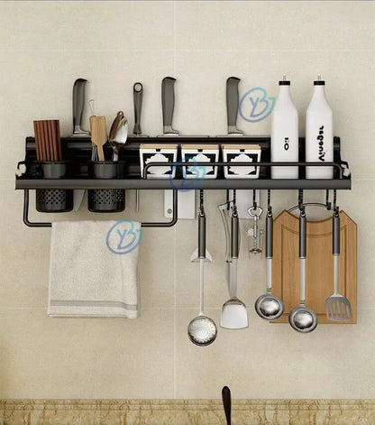 Punch-Free Kitchen Shelf Wall-Mounted Multi-Functional Storage Rack