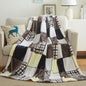 Tache Buttermilk Fall Yellow Brown Farmhouse Super Soft Plaid Patchwork Throw Blanket (4026) - 90 x 90 - Blanket