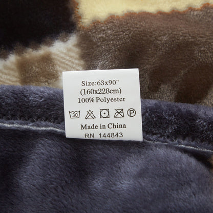 Tache Buttermilk Fall Yellow Brown Farmhouse Super Soft Plaid Patchwork Throw Blanket (4026) - - Blanket