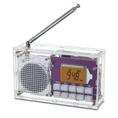 ICSTATION Easy-Build FM Radio Kit with Clock - - radio kit