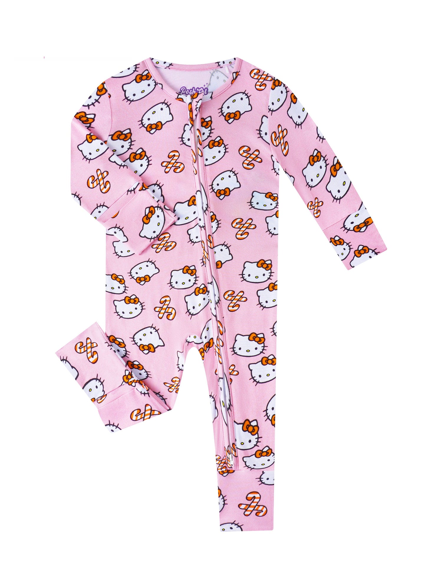 PoshTOT Sanrio Hello Kitty Pink Bamboo Baby Convertible Zippy Romper - 18-24M - Zippy Romper