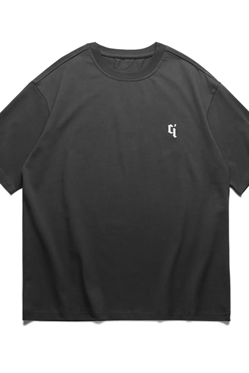 Men's Plus Size Round Neck Relaxed Fit T-Shirt - Grey -