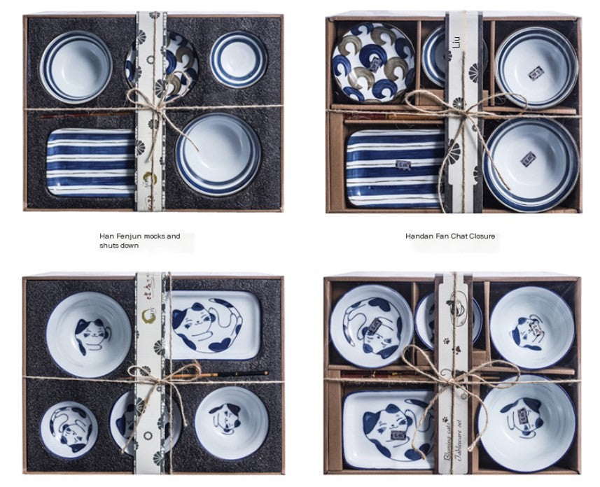 Ceramic Dinnerware Set with Chopsticks Gift Set - - dinner set