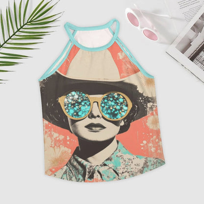 Baha Ranch Turquoise Cowgirl Retro Pop Western Tank Top - - Tanks & Camis