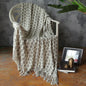 Geometric Knitted Chenille Throw Blanket - Light Gray 120x230cm - Blankets
