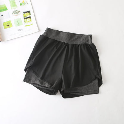 Quick-Drying High-Waist Sports Shorts - Dark grey L - shorts
