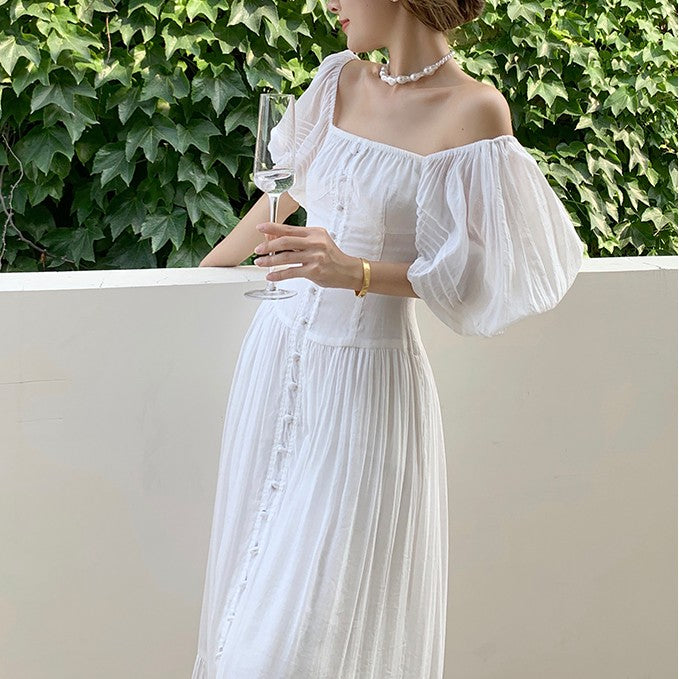 French Retro Palace Style Womens Dress - - dress