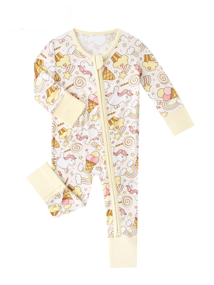 PoshTOT Rainbow Snacks Bamboo Baby Convertible Zippy Romper - 18-24M - Zippy Romper