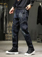Men's Distressed Slim Fit Wash Jeans - Blue Black -