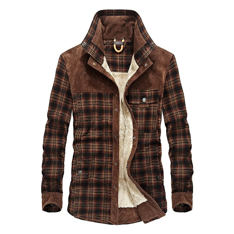 Winter Plaid Fleece Jackets Outerwear Jacket