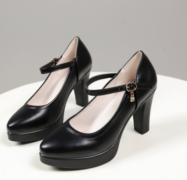 Elegant Spring Platform Heels - Negro - heels