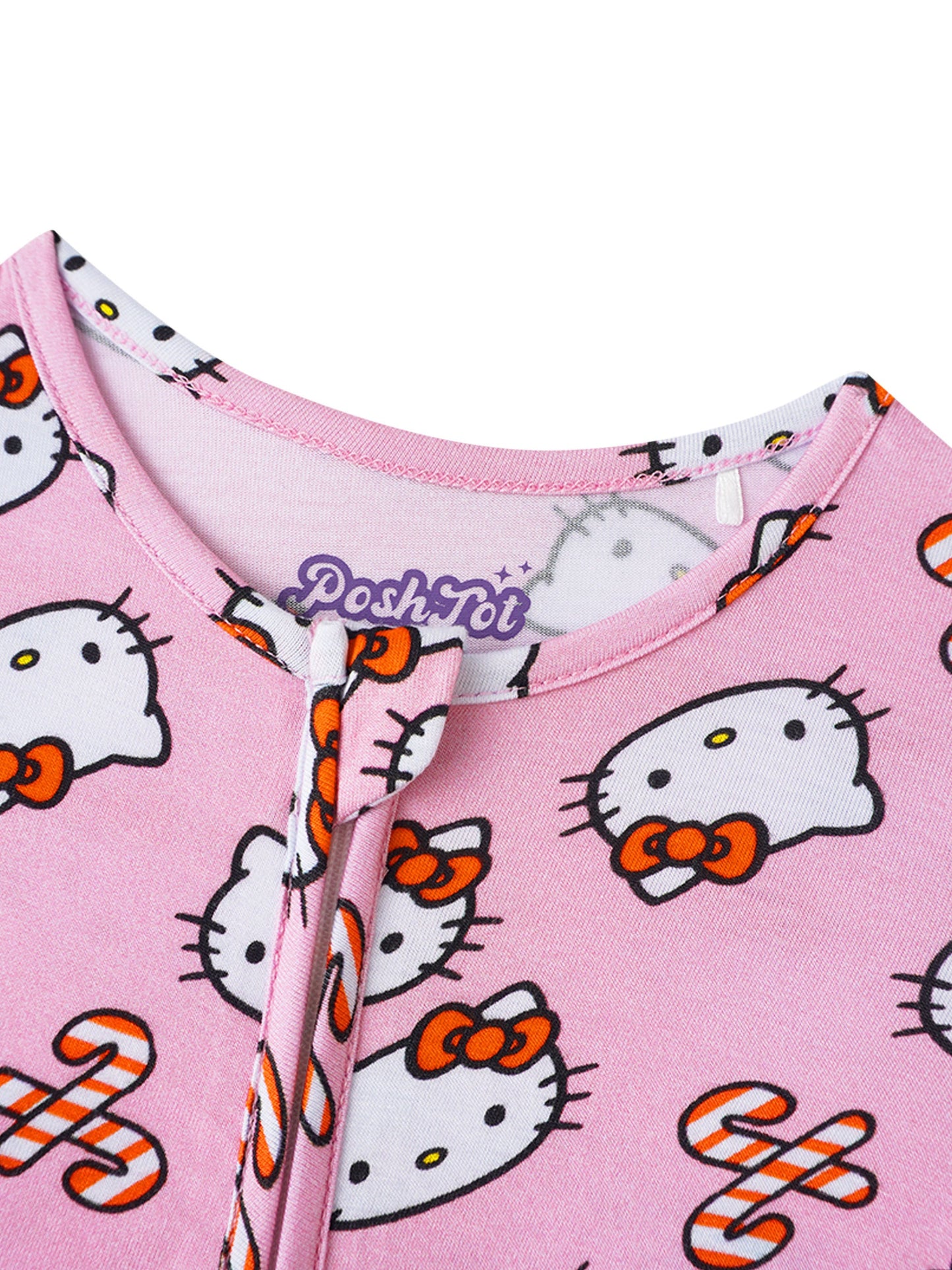PoshTOT Sanrio Hello Kitty Pink Bamboo Baby Convertible Zippy Romper - - Zippy Romper