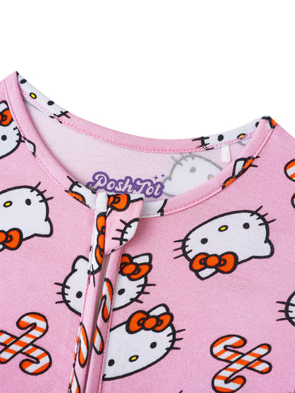 PoshTOT Sanrio Hello Kitty Pink Bamboo Baby Convertible Zippy Romper - - Zippy Romper