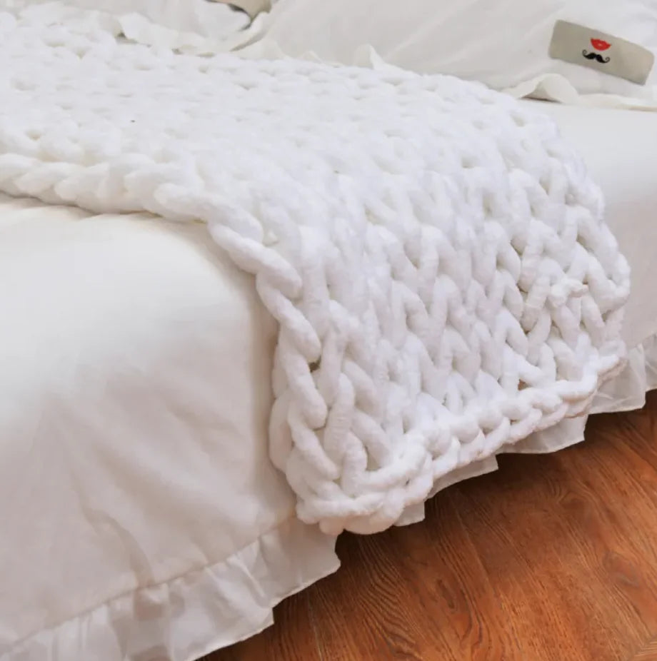 Handwoven Chunky Wool Blanket