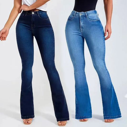 Women's Jeans High Waisted Flared Jeans Women Pants Ladies Denim