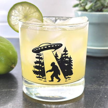 Bigfoot UFO Custom Rocks Glass – 10oz - - Barware