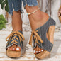 Lace Up Wedge Sandals- Shopimist- {{Product type}}