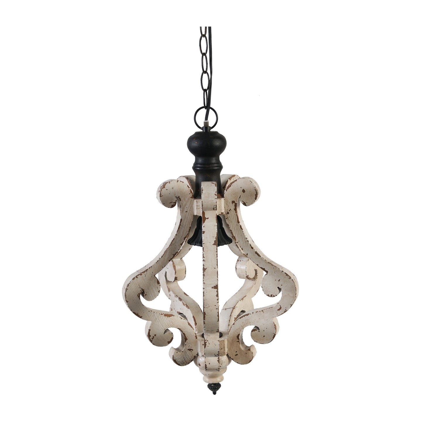 Farmhouse White Wood Ceiling Light - - light