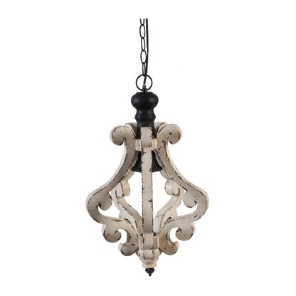 Farmhouse White Wood Ceiling Light - - light